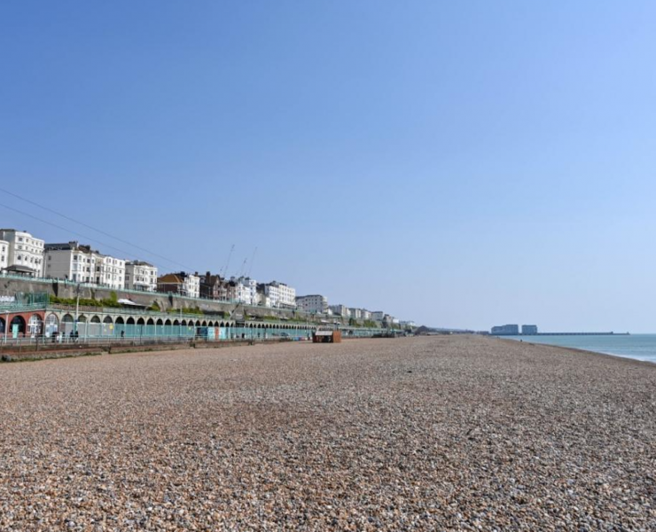 A deserted Brighton beach