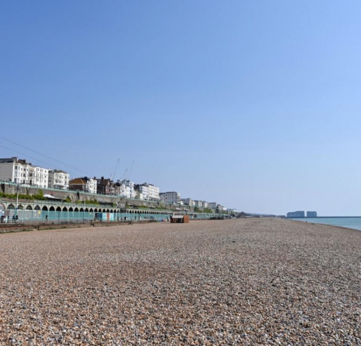 A deserted Brighton beach