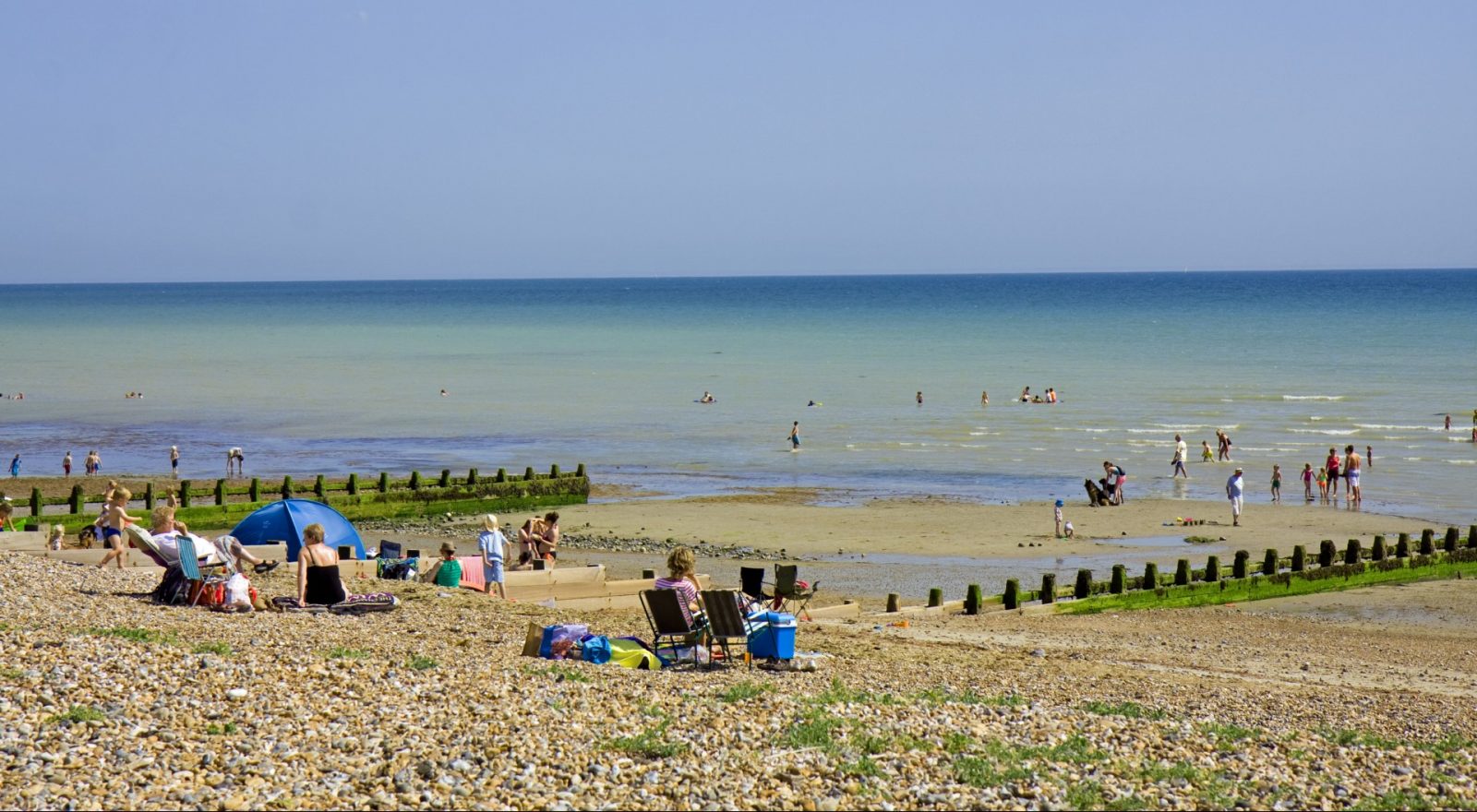 Holidaymakers on beach