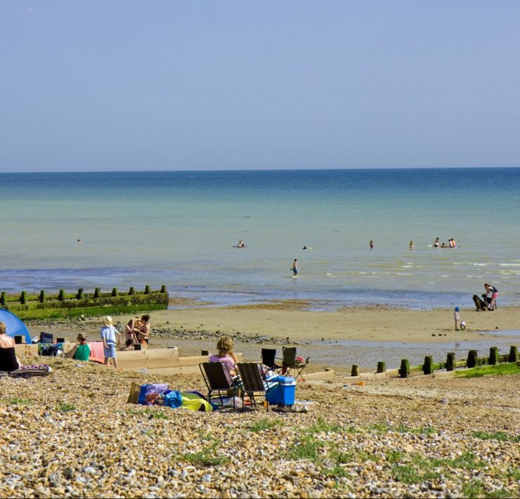 Holidaymakers on beach