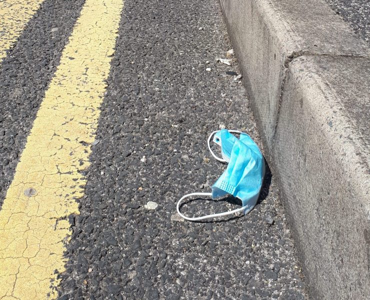 discarded face mask