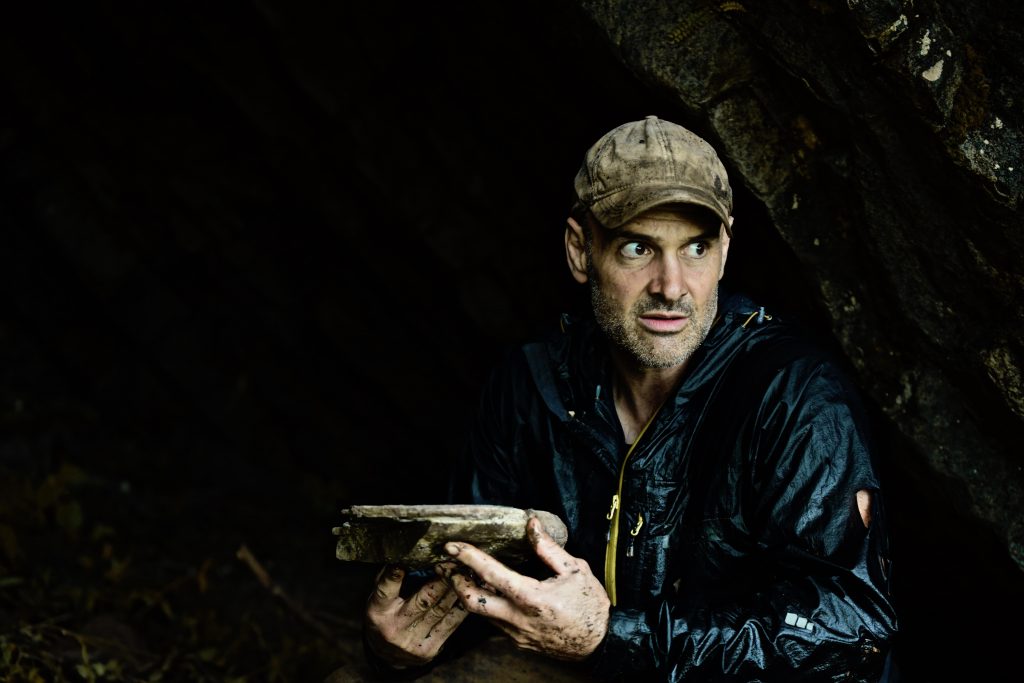 Ed Stafford in a cave