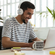 man in office on laptop
