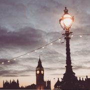 streetlight overlooking westminster
