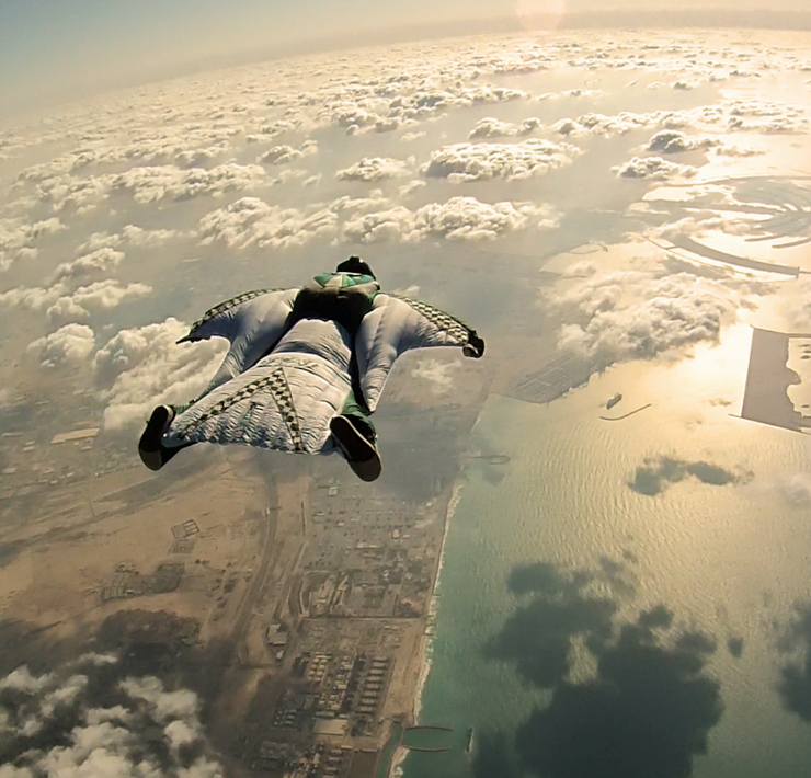 wingsuit flying over dubai