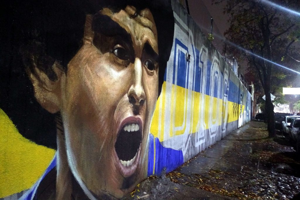 A mural of Maradona in Argentina