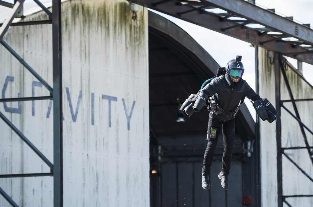 Richard Browning flying in his jet suit 