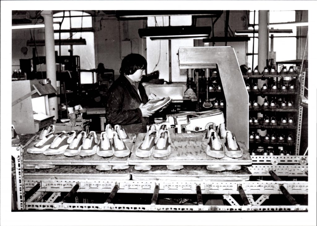 The early reebok factory in the 1960s
