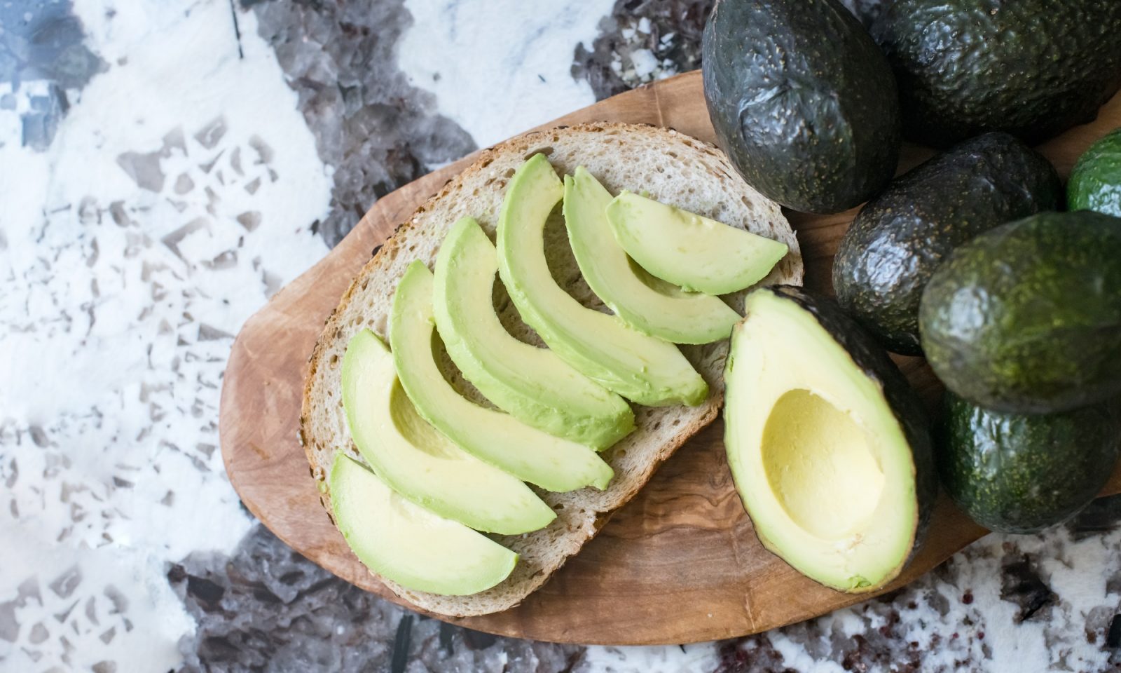 avocadoes on a board