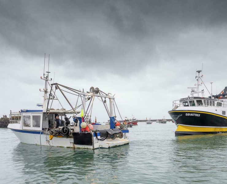 Fishing boats in a french harbour