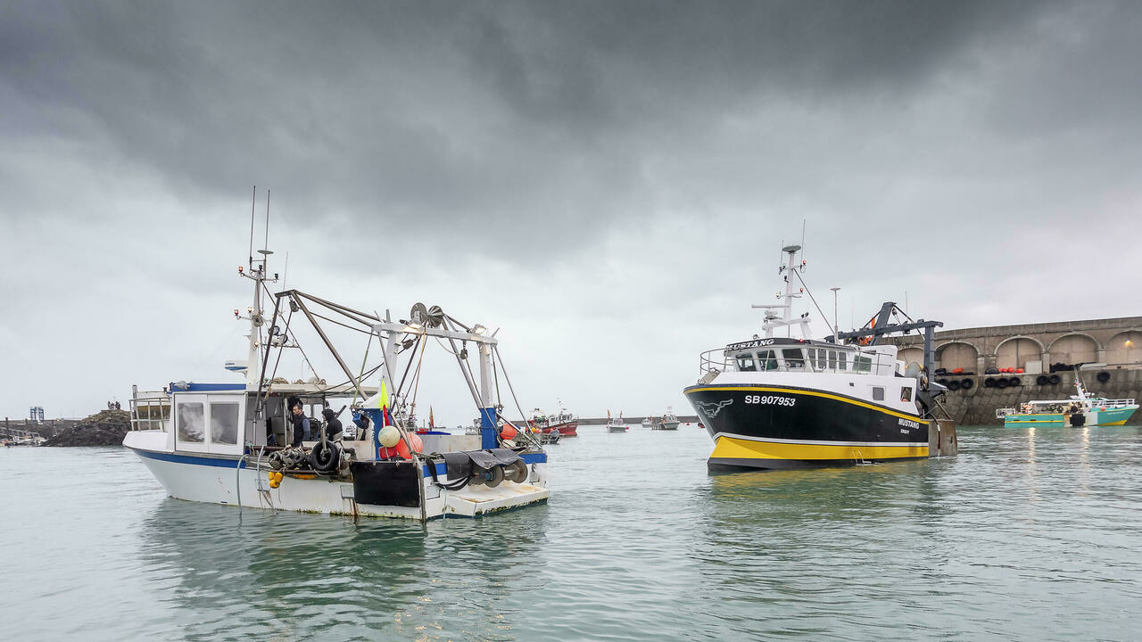 Fishing boats in a french harbour