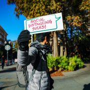 Social distancing sucks sign