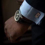 close up of a watch on a man's wrist