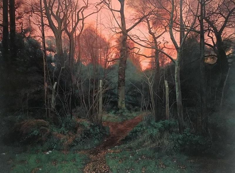 George Shaw —Scenes from the Passion A Few Days Before Christmas (Tile Hill, Coventry) , 2002-3. Humbrol enamel on board. Cincinnati Art Museum