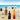 montage of bottles on a beach