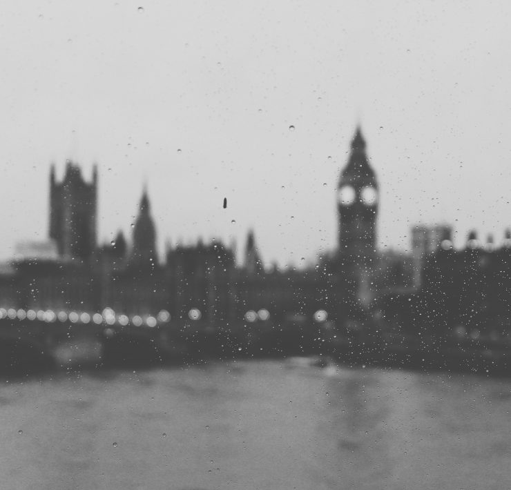 palace of westminster in the rain