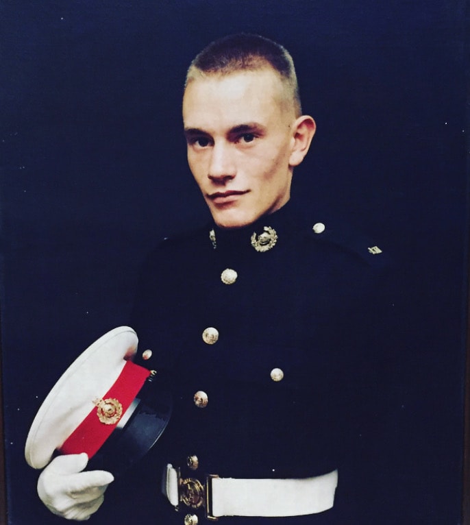 Ollie Ollerton in his Royal Marines uniform 