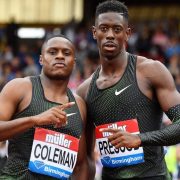 Reece Prescod & Christian Coleman posing for camera