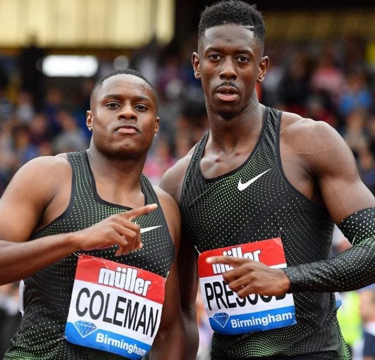Reece Prescod & Christian Coleman posing for camera
