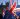 Brexit demonstration flags outside parliament