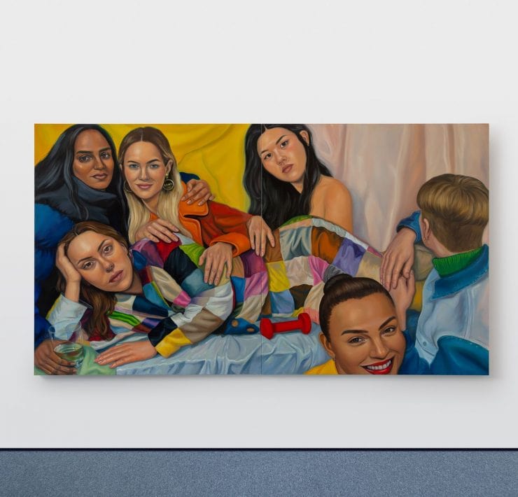 Chloe Wise, Which lake do I prefer, 2018. Oil on linen, 182,9 x 152,4 cm | 72 x 60 inches / Courtesy the Artist and Almine Rech. Photo: Melissa Castro-Duarte