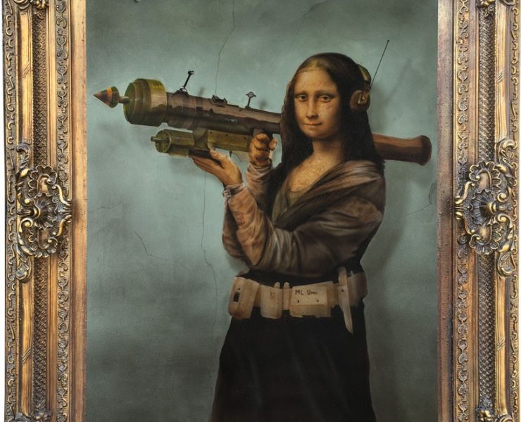 Davinci Bombshell by artist Paul Karslake for Bank Robbery Exhibition