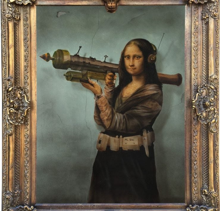 Davinci Bombshell by artist Paul Karslake for Bank Robbery Exhibition