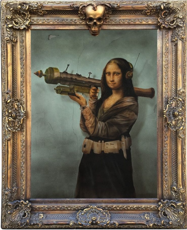 Davinci Bombshell by artist Paul Karslake for Bank Robbery Exhibition
