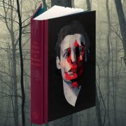 The Folio Book of Horror Stories in front of a spooky wood backdrop