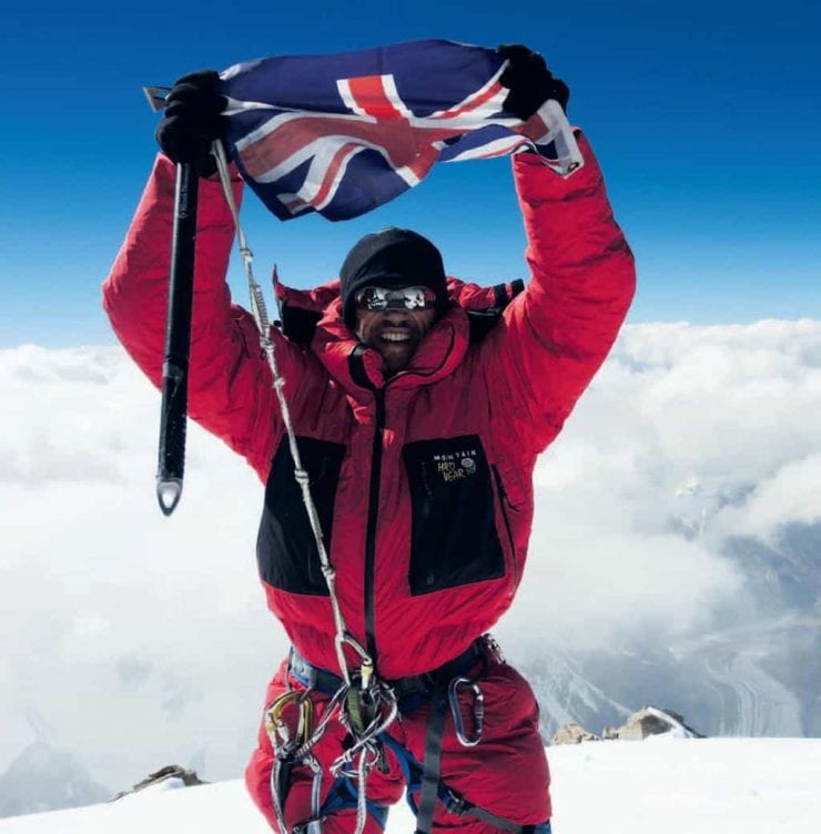 Adrian Hayes on the summit of K2 at 3:20 p.m. on 26 July 2014.
