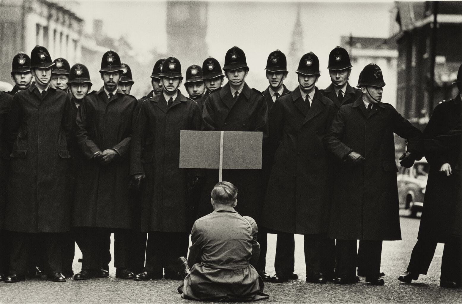 Protester, Cuban Missile Crisis, Whitehall, London 1962. Shot by Don McCullin