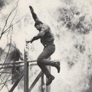 Rocky Taylor jumping off a burning building for film Death Wish 3