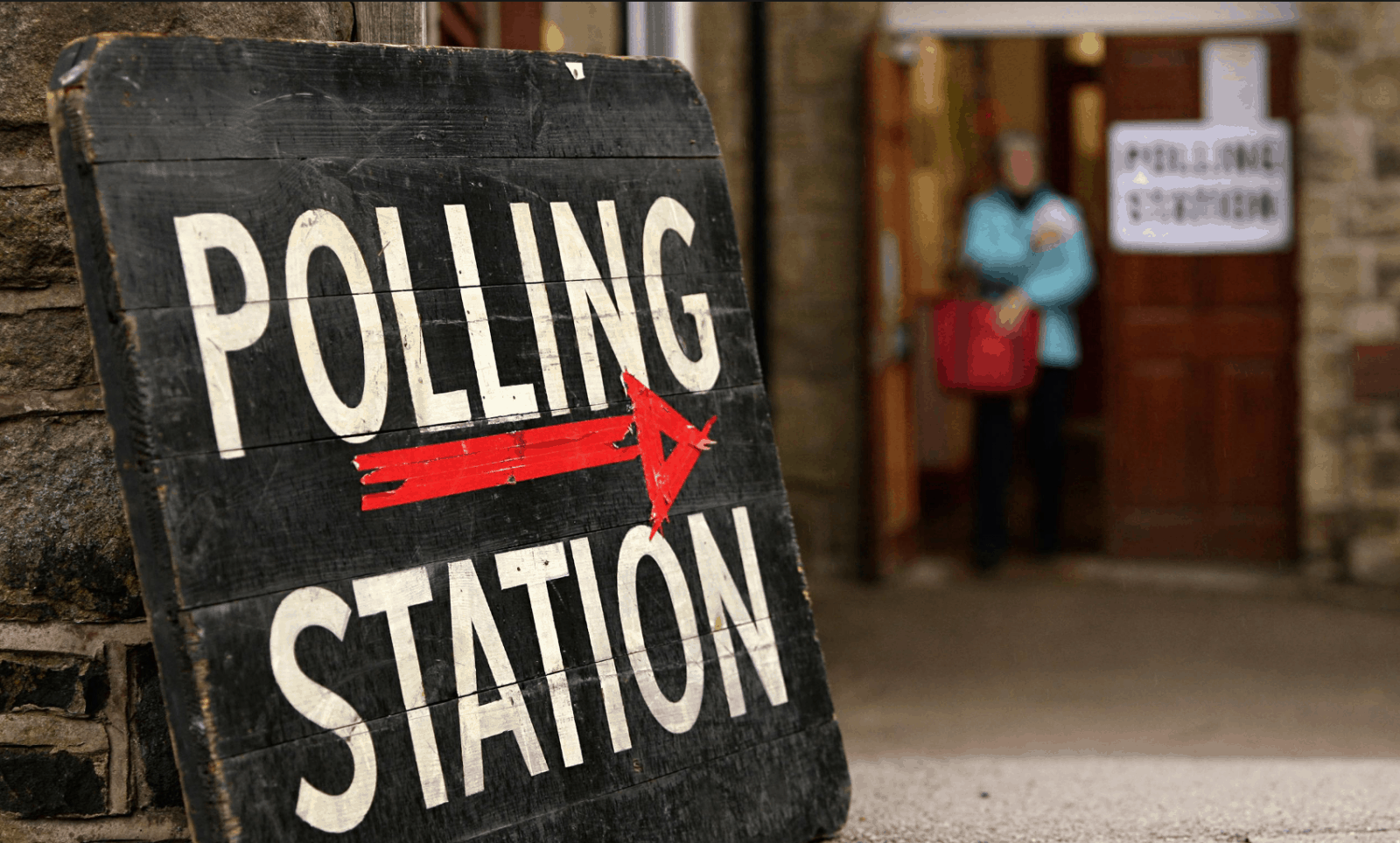 Sign for a UK Polling Station