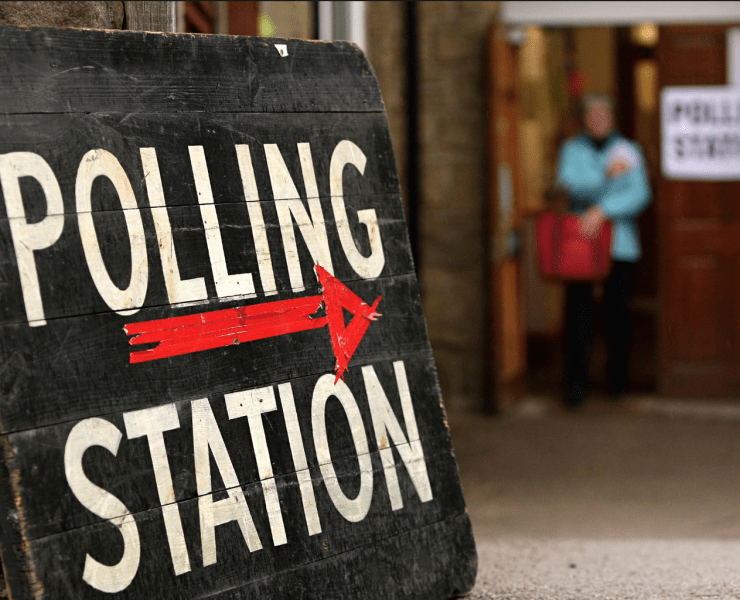 Sign for a UK Polling Station