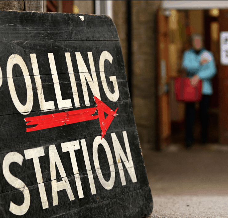 Sign for a UK Polling Station