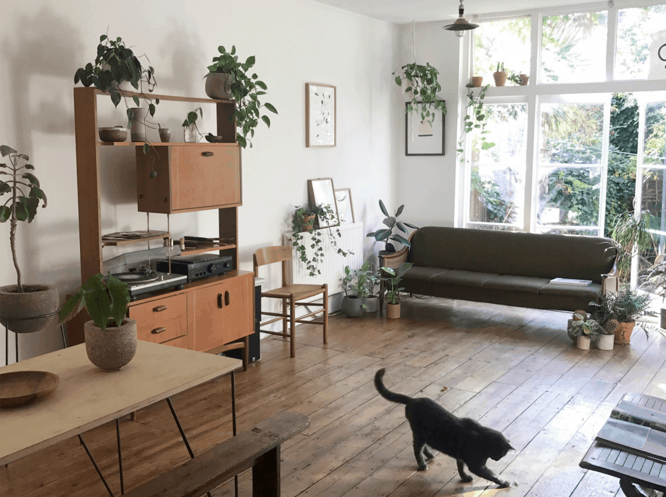 Stylish London apartment filled with houseplants