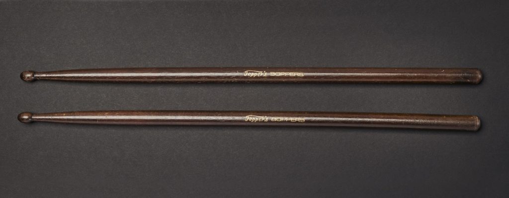 Topper’s Boppers drum sticks used by Clash drummer Topper Headon during various performances. Credit: The Clash