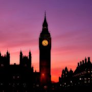 The palace of westminster at dusk