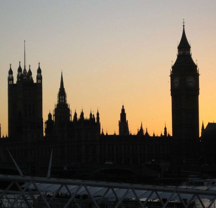 london westminster at dusk
