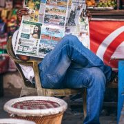 A man reading a newspaper
