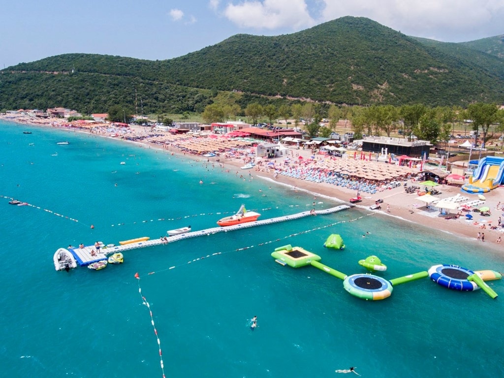 A birds eye view of a beach